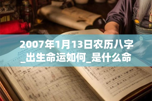 2007年1月13日农历八字_出生命运如何_是什么命