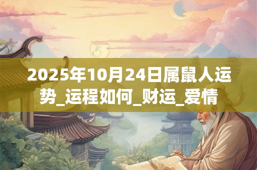 2025年10月24日属鼠人运势_运程如何_财运_爱情