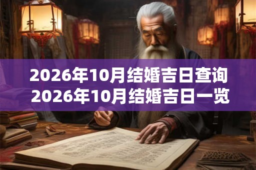 2026年10月结婚吉日查询 2026年10月结婚吉日一览表