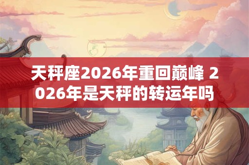 天秤座2026年重回巅峰 2026年是天秤的转运年吗