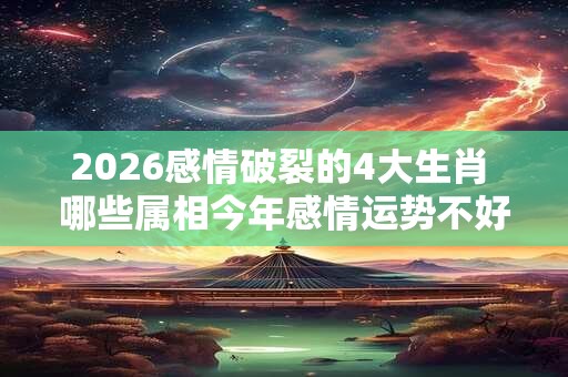 2026感情破裂的4大生肖 哪些属相今年感情运势不好