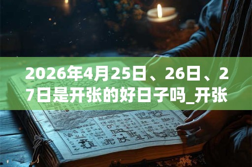2026年4月25日、26日、27日是开张的好日子吗_开张可以吗