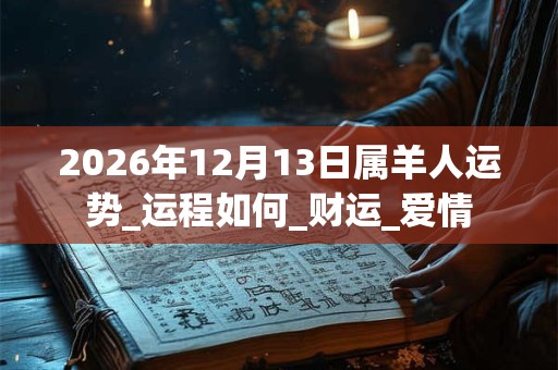 2026年12月13日属羊人运势_运程如何_财运_爱情 2026年12月13日属羊人运势_运程如何_财运_爱情
