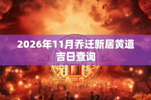 2026年11月乔迁新居黄道吉日查询