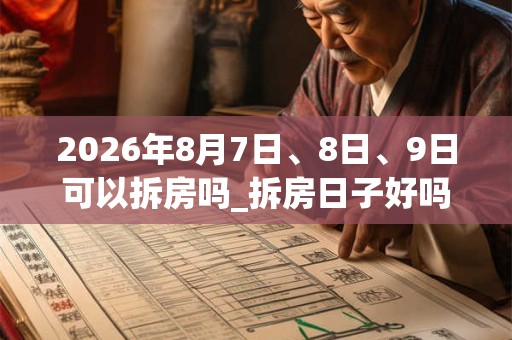 2026年8月7日、8日、9日可以拆房吗_拆房日子好吗