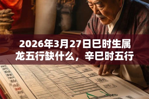 2026年3月27日巳时生属龙五行缺什么，辛巳时五行缺什么