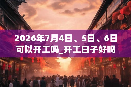 2026年7月4日、5日、6日可以开工吗_开工日子好吗
