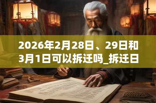 2026年2月28日、29日和3月1日可以拆迁吗_拆迁日子好吗