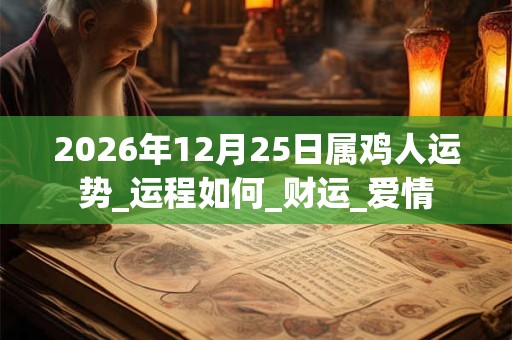 2026年12月25日属鸡人运势_运程如何_财运_爱情