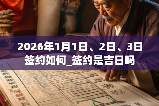 2026年1月1日、2日、3日签约如何_签约是吉日吗