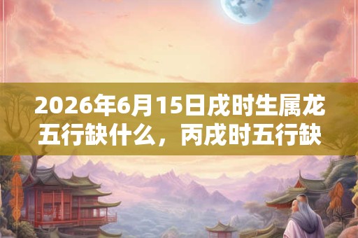 2026年6月15日戌时生属龙五行缺什么，丙戌时五行缺什么