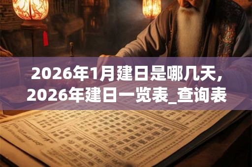 2026年1月建日是哪几天,2026年建日一览表_查询表