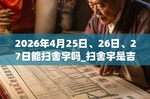 2026年4月25日、26日、27日能扫舍宇吗_扫舍宇是吉日吗