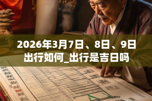 2026年3月7日、8日、9日出行如何_出行是吉日吗
