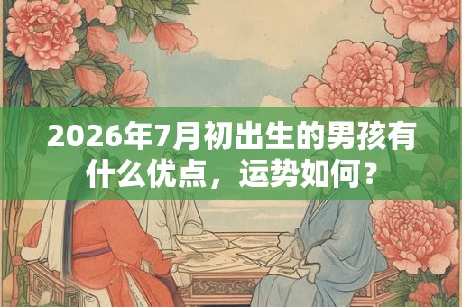 2026年7月初出生的男孩有什么优点，运势如何？