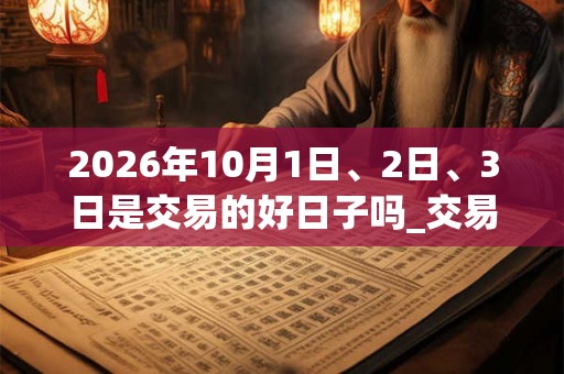 2026年10月1日、2日、3日是交易的好日子吗_交易可以吗