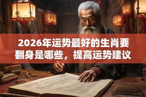 2026年运势最好的生肖要翻身是哪些，提高运势建议！