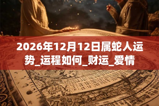 2026年12月12日属蛇人运势_运程如何_财运_爱情