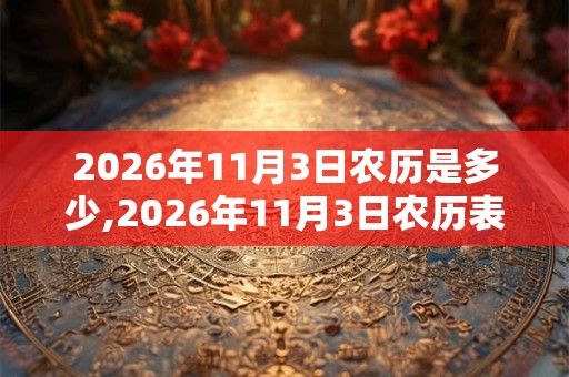 2026年11月3日农历是多少,2026年11月3日农历表