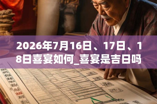 2026年7月16日、17日、18日喜宴如何_喜宴是吉日吗