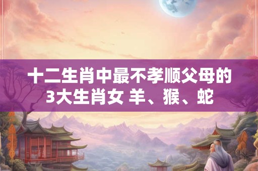 十二生肖中最不孝顺父母的3大生肖女 羊、猴、蛇