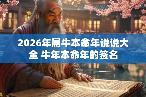 2026年属牛本命年说说大全 牛年本命年的签名
