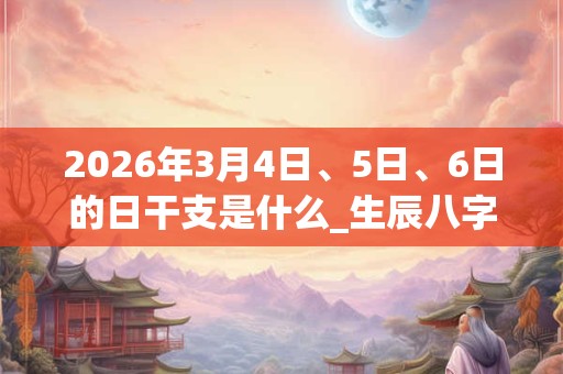 2026年3月4日、5日、6日的日干支是什么_生辰八字