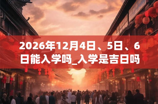 2026年12月4日、5日、6日能入学吗_入学是吉日吗