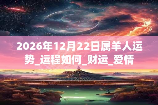 2026年12月22日属羊人运势_运程如何_财运_爱情