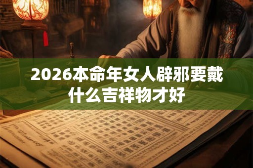 2026本命年女人辟邪要戴什么吉祥物才好