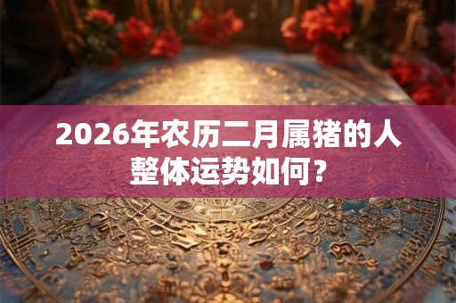 2026年农历二月属猪的人整体运势如何？