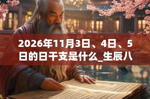 2026年11月3日、4日、5日的日干支是什么_生辰八字
