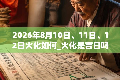 2026年8月10日、11日、12日火化如何_火化是吉日吗