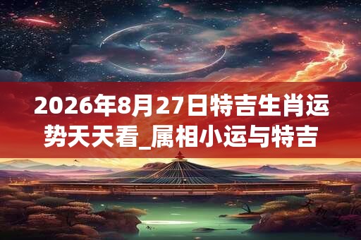 2026年8月27日特吉生肖运势天天看_属相小运与特吉生肖播报