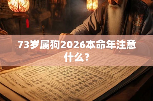 73岁属狗2026本命年注意什么？