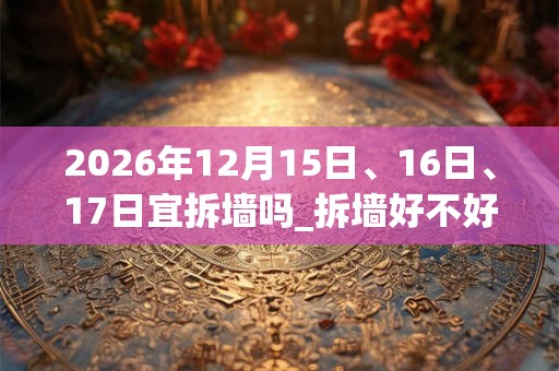 2026年12月15日、16日、17日宜拆墙吗_拆墙好不好 2026年12月15日、16日、17日宜拆墙吗_拆墙好不好