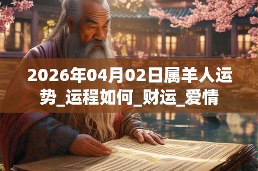 2026年04月02日属羊人运势_运程如何_财运_爱情