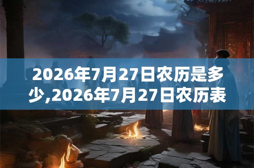 2026年7月27日农历是多少,2026年7月27日农历表