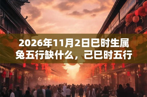 2026年11月2日巳时生属兔五行缺什么，己巳时五行缺什么