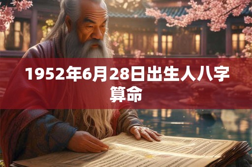 1952年6月28日出生人八字算命