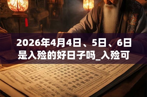 2026年4月4日、5日、6日是入殓的好日子吗_入殓可以吗