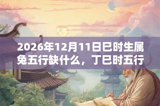 2026年12月11日巳时生属兔五行缺什么，丁巳时五行缺什么