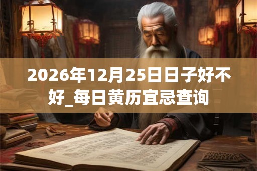 2026年12月25日日子好不好_每日黄历宜忌查询
