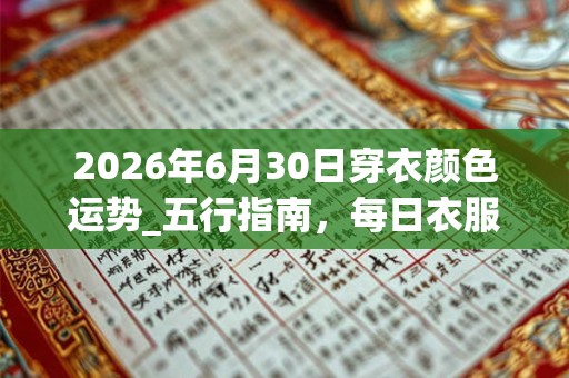 2026年6月30日穿衣颜色运势_五行指南，每日衣服颜色幸运色