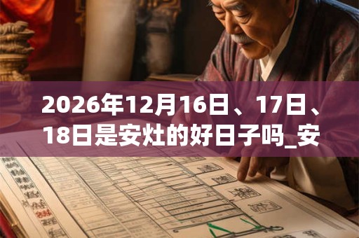 2026年12月16日、17日、18日是安灶的好日子吗_安灶可以吗