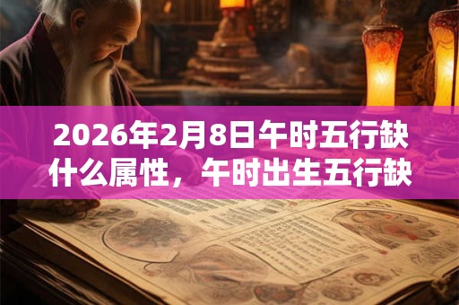 2026年2月8日午时五行缺什么属性，午时出生五行缺什么