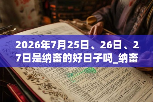 2026年7月25日、26日、27日是纳畜的好日子吗_纳畜可以吗