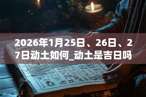 2026年1月25日、26日、27日动土如何_动土是吉日吗