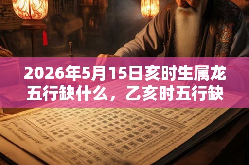 2026年5月15日亥时生属龙五行缺什么，乙亥时五行缺什么