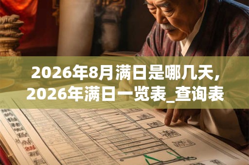 2026年8月满日是哪几天,2026年满日一览表_查询表